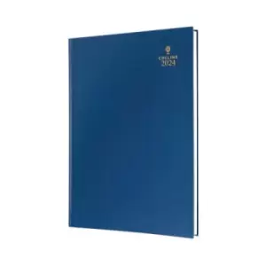 Image of Collins A5 Desk Diary Day Per Page Blue 2024 52-60.23