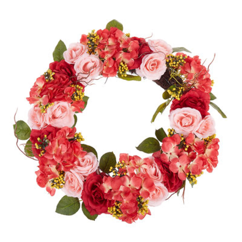 Image of Beliani Decorative Wreath Agulo 50 Cm Red