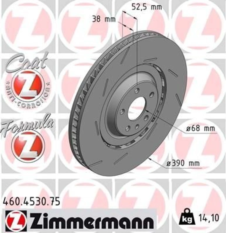 Image of ZIMMERMANN Brake disc ZIMMERMANN 460.4530.75
