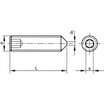 Image of M10X20 Skt Set Screw - Cone Point (GR-45H) (14.9)- you get 5 - Qualfast