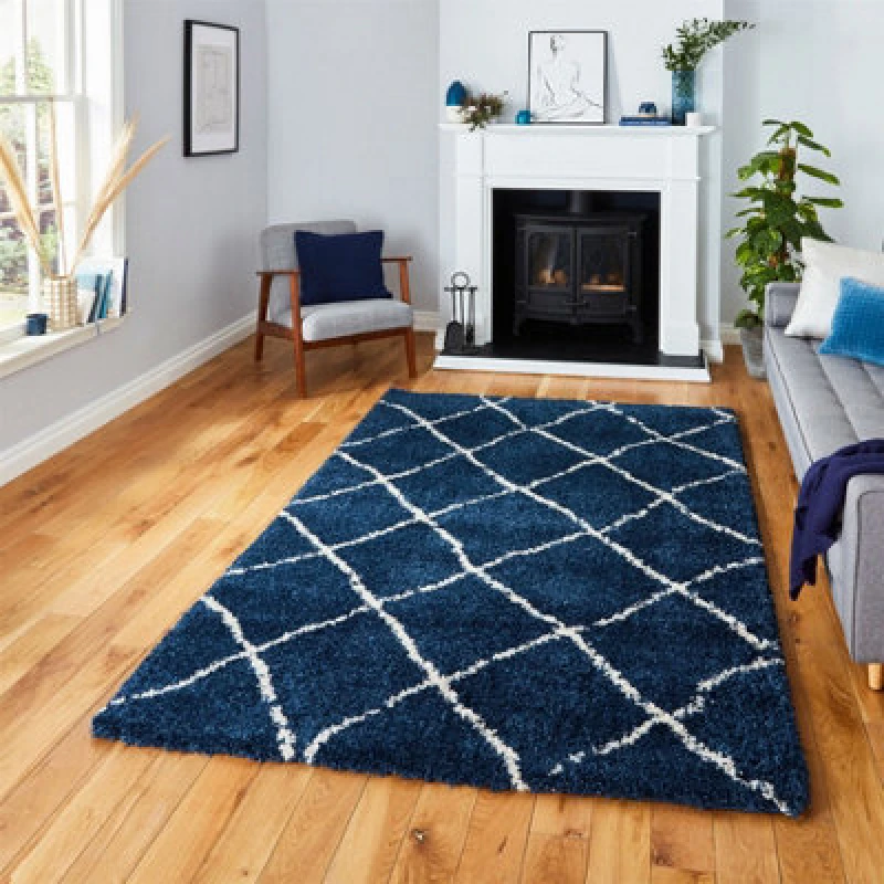 Image of Think Rugs Think Rugs Scandi Berber Rug Navy - Think Rugs - Size: 200X290 Navy 200X290 MP65811