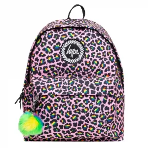 Image of Hype Girls Rainbow Leopard Backpack - Pink