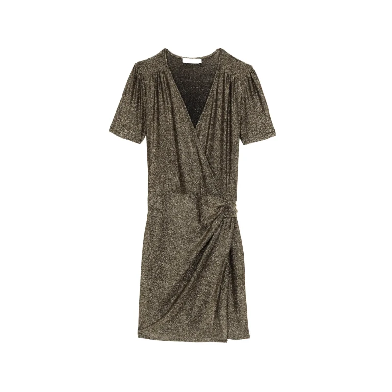 Image of La Petite Etoile Sequined dress For Her La Petite Etoile Persia Argente Female 36