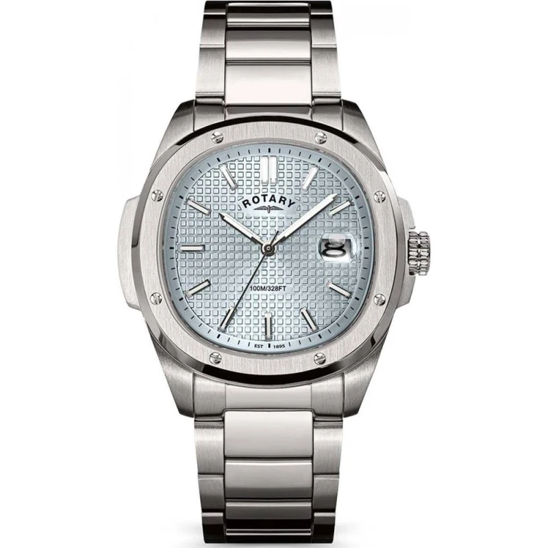 Image of Rotary Rotary Men RGB10077-57 Apex 100 40mm Watch in Silver Silver One Size Male 5018479169536