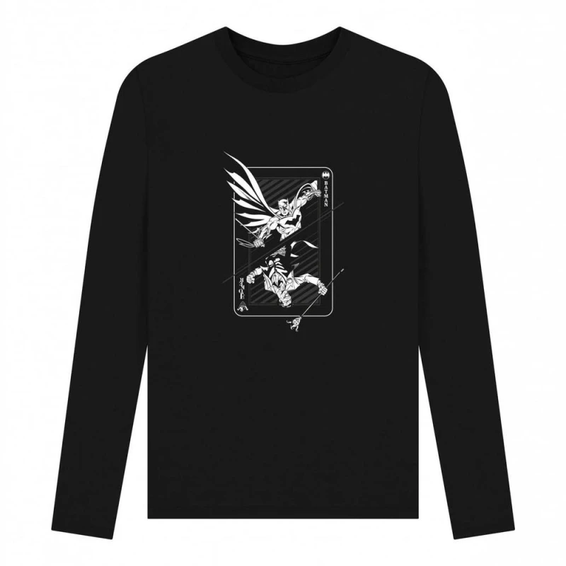 Image of DC Comics Mens Batman Vs Joker T-Shirt in Black Size: Medium Black Male M