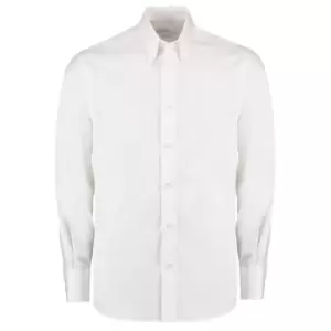Image of Kustom Kit Mens Tailored Fit Long Sleeved Business Shirt (14.5inch) (White)