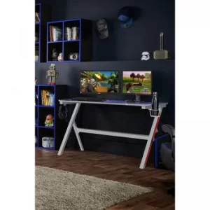 Image of Velar LED White Gaming Desk