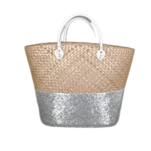 image of Sequin Tote Bag Silver 58cm