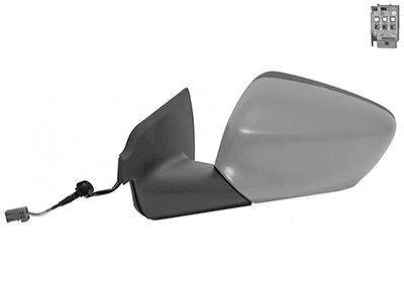 Image of VAN WEZEL 0984807 Wing mirror * HAGUS * Left, Heatable, primed Outside Mirror (50)