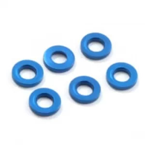 image of Fastrax M3 Flat Washer Blue 1.0Mm (6)