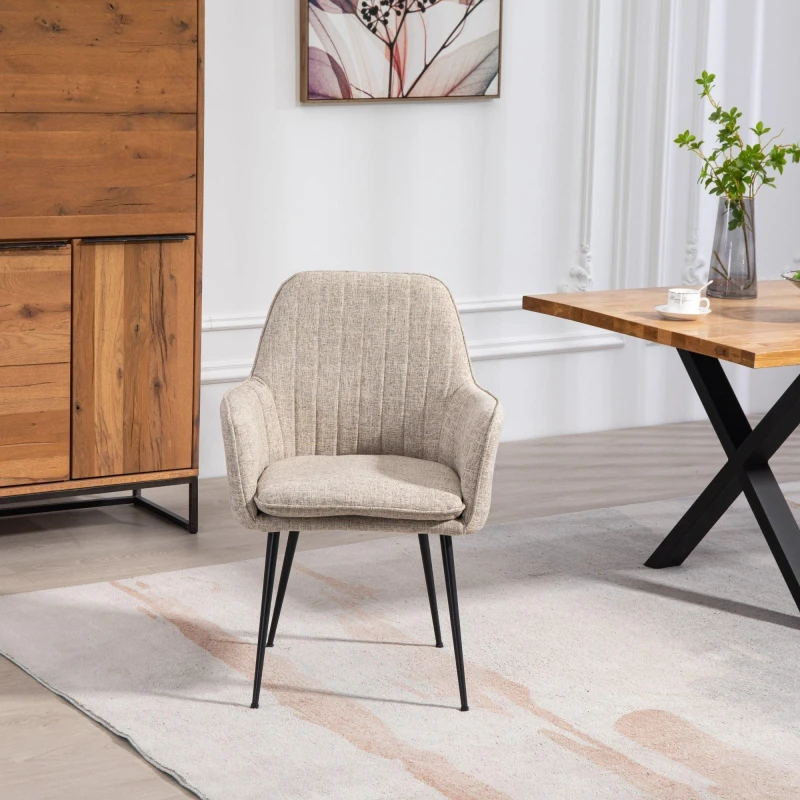 Image of Artemis Home Set of 2 Carrara Fabric Dining Chairs - Set of 2 in Brown Brown Unisex