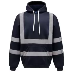 Yoko Mens Hi-Vis Hoodie (S) (Navy) - Navy