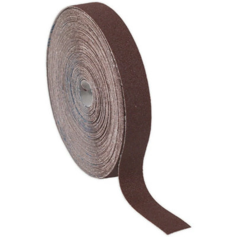 Image of Loops Engineers Brown Emery Roll - 25mm x 50m - Rust Removal & Polishing - 80 Grit Brown