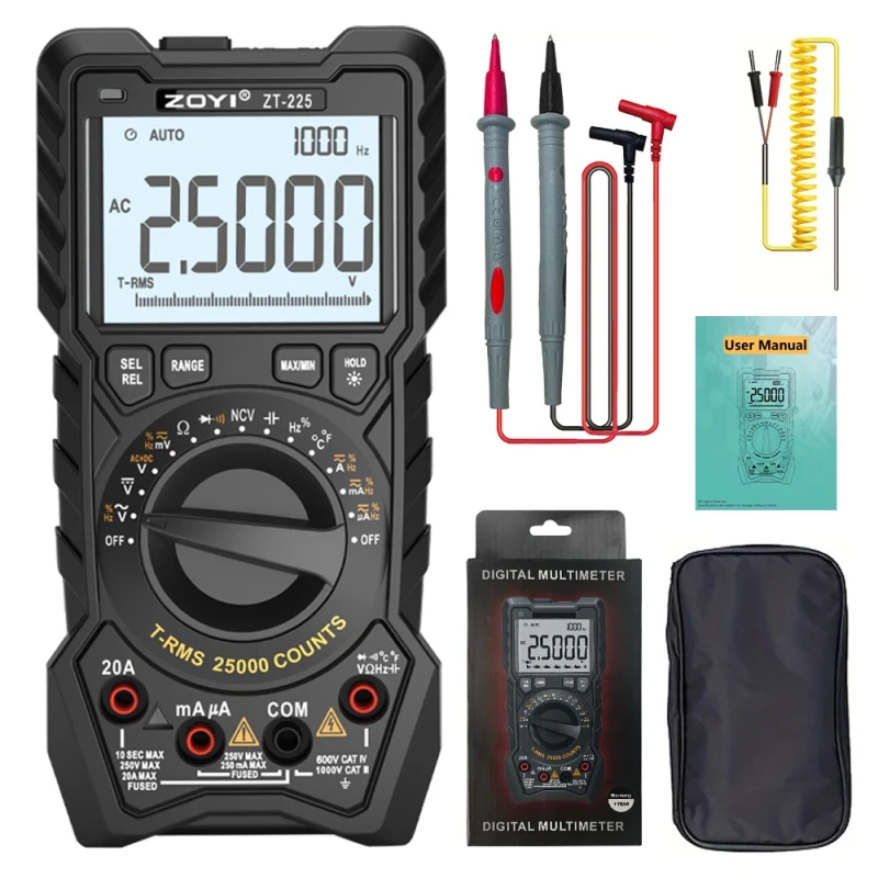 Image of ZOYI ZT-225 Digital Automatic Multimeter High Precision Electrical Maintenance Tool with Intelligent Anti-Burn Feature And Clear
