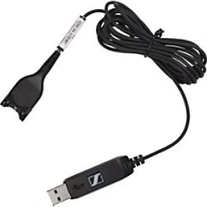 image of EPOS Sennheiser ED 01 Wired Mono Telephone Headset Cable USB Black