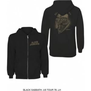 Image of Black Sabbath Tour 78 Zip Hoodie Black: X Large