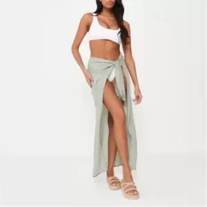 image of Missguided Maxi Tie Waist Sarong - Green