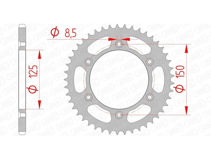 Image of AFAM Steel Standard Rear Sprocket 71304 - 520