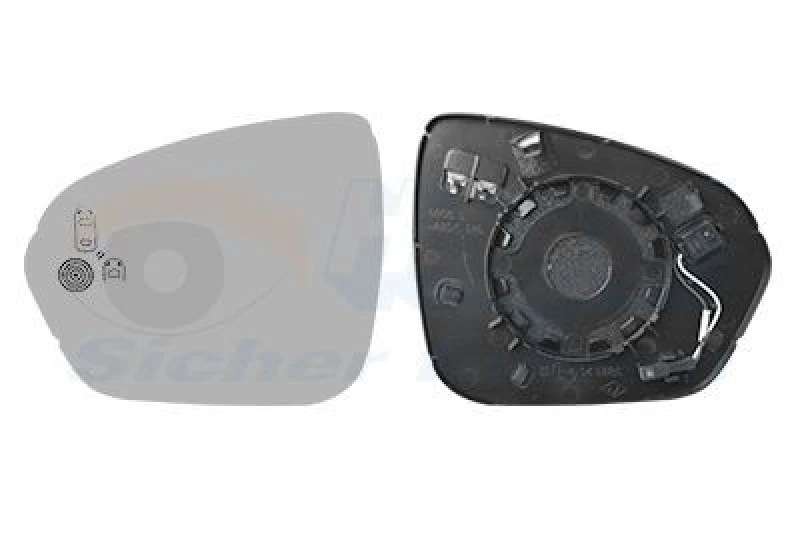 Image of VAN WEZEL Wing mirror glass VAN WEZEL 1557835