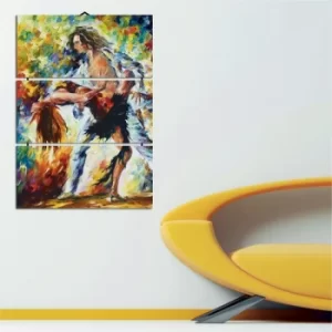 Image of B9 Multicolor Decorative MDF Painting (3 Pieces)