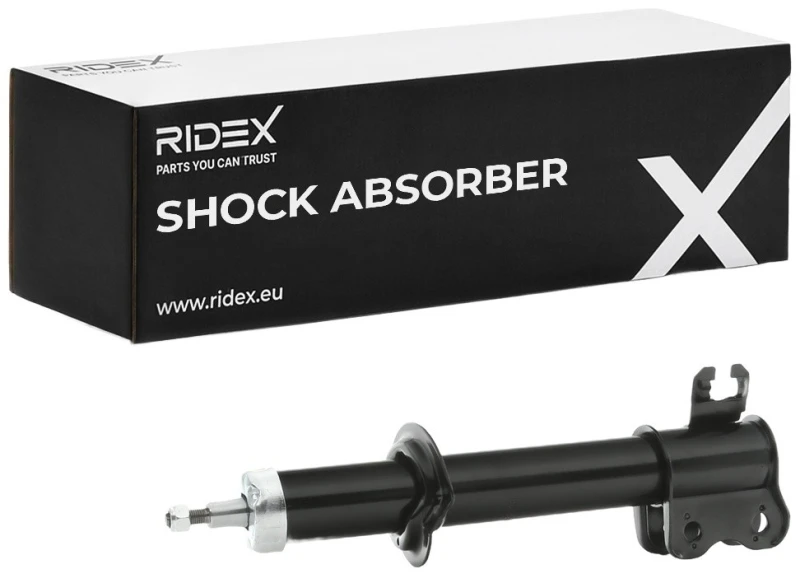 Image of RIDEX 854S1240 Shock absorber Front Axle, Oil Pressure, Twin-Tube, Suspension Strut, Bottom Clamp Shock Absorber (854)