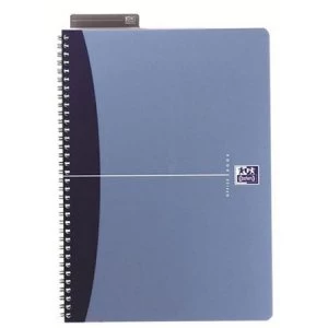 image of Oxford Office A5 Notebook Metallic Polypropylene Cover Wirebound 180 Pages 90gsm Blue Pack of 5