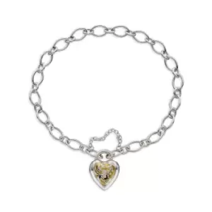 Image of Tempest Meadow Silver & Gold Plated Heart Lock Bracelet
