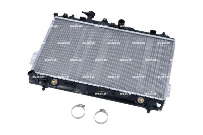 Image of NRF 53363 Engine radiator EASY FIT Brazed cooling fins, Aluminium, with mounting parts Aluminium Radiator,engine cooling (470)