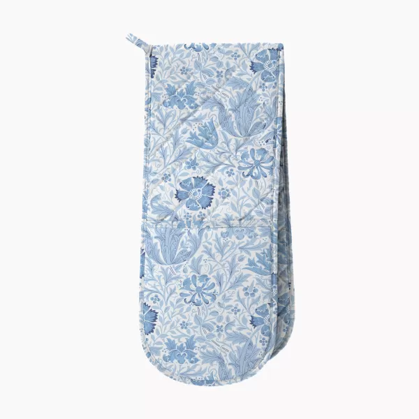 William Morris Compton Double Oven Glove Blue