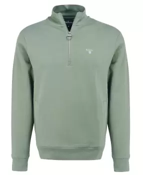 image of Barbour Mens Rothley Half Zip Jumper Agave Green XL