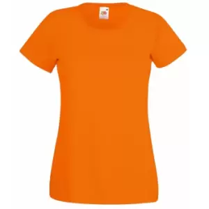 Image of Fruit Of The Loom Ladies/Womens Lady-Fit Valueweight Short Sleeve T-Shirt (S) (Orange)