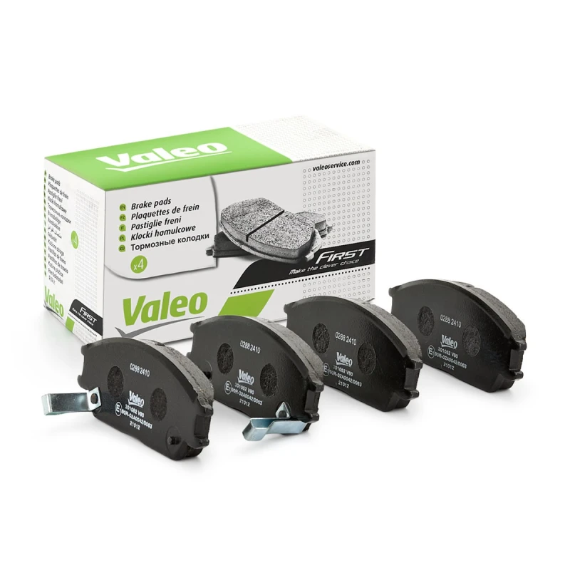 Image of VALEO 301052 Brake pad set Front Axle, with acoustic wear warning, FIRST, without anti-squeak plate Brake Pad Set,disc brake (402)