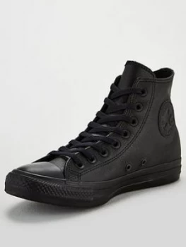 image of Converse Chuck Taylor All Star Leather Hi - Black, Size 13, Men