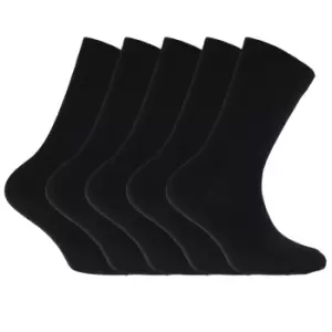 image of FLOSO Childrens/Kids Plain School Socks (Pack Of 5) (4-6 UK) (Black)