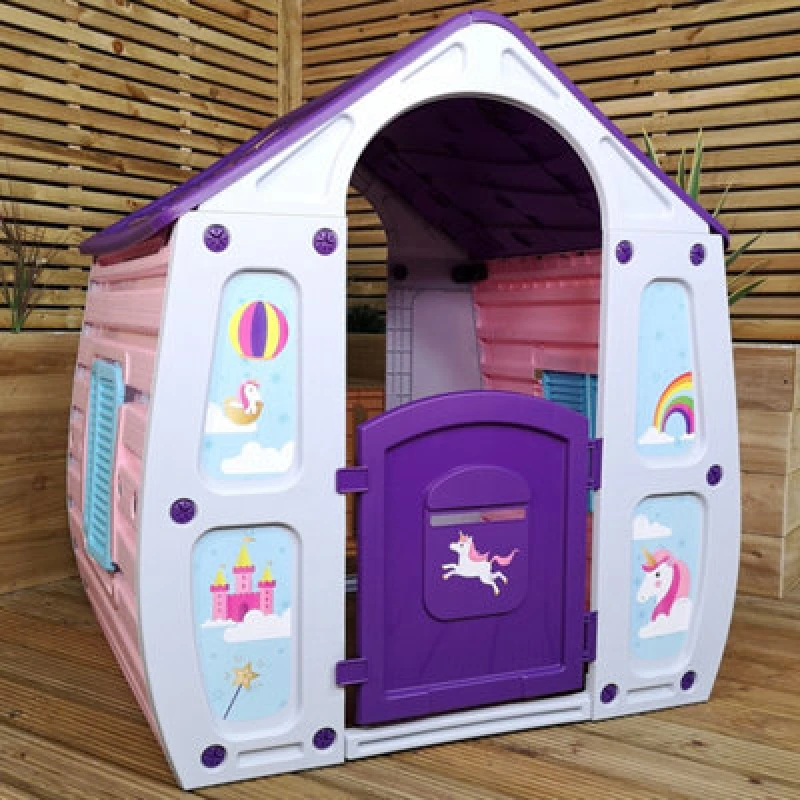 Image of Samuel Alexander 1.09m Purple Kids Indoor Outdoor Plastic Wendy House Unicorn Magical Playhouse Purple