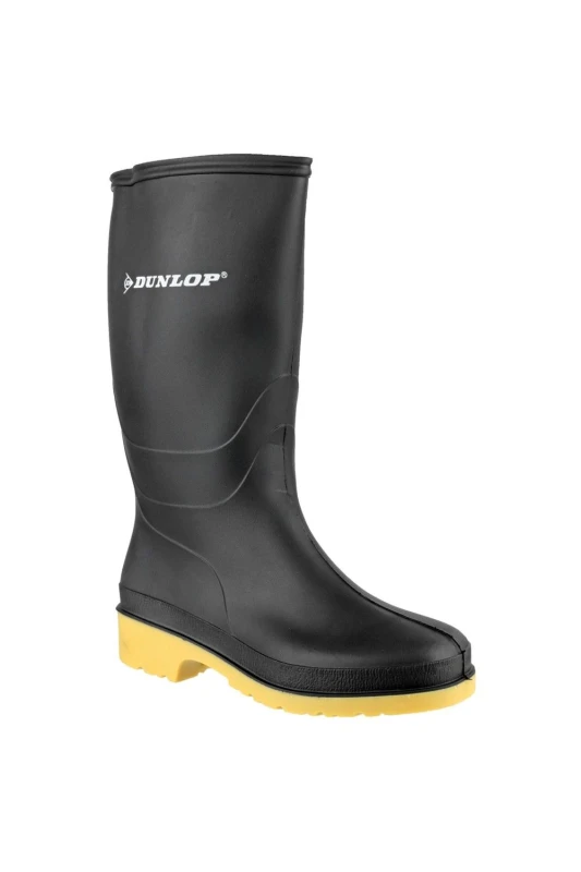 Image of Dunlop 'Dulls' Plain PVC Wellingtons Black male
