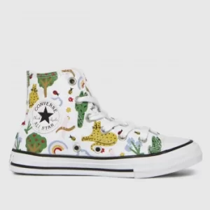 image of Converse White Hi Explore Trainers Junior