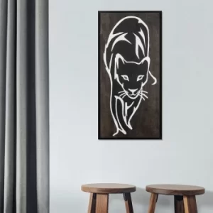 Image of Jaguar Black White Decorative Wooden Wall Accessory