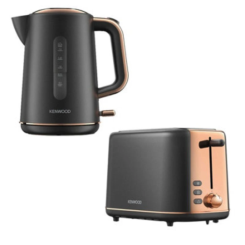 Image of Kenwood Abbey Lux 1.7 Kettle & 2 Slice Toaster Set, Grey/rose Gold