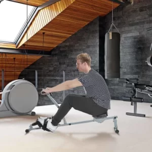 Image of Fitness Rowing Machine, Grey Black