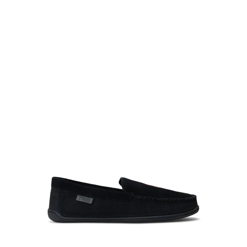 Image of Polo Ralph Lauren Mens Brenan Moccasin Slippers Black/Wine PP male 11 (45)