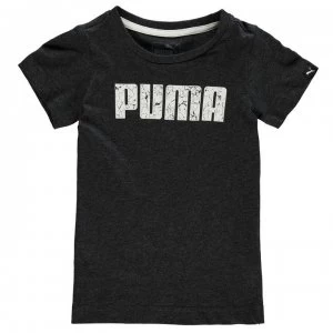 image of Puma Logo T Shirt Infant Boys - Dk Grey/White