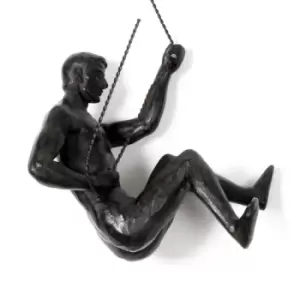 image of Abseiling Man Looking Down Ornament Black