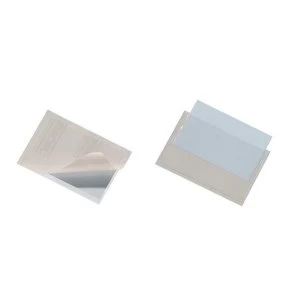 Image of Durable Pocketfix 57x90mm Self-Adhesive Pockets Transparent - Pack 10