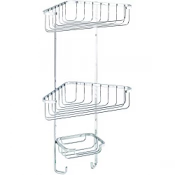 Image of Croydex Corner Basket Three Tier 490 x 275 x 165mm