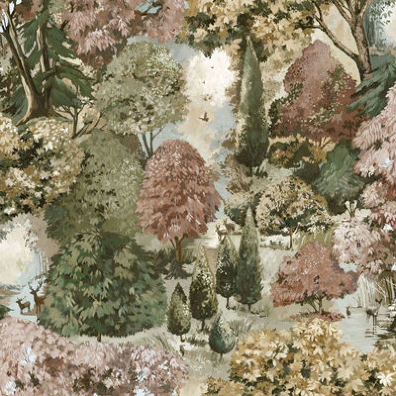 Image of Holden Decor Basildon Forest Rust / Green Wallpaper, Green 13931
