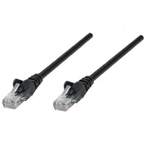 image of Intellinet Network Patch Cable Cat6 5m Black Copper U/UTP PVC RJ45 Gold Plated Contacts Snagless Booted Polybag