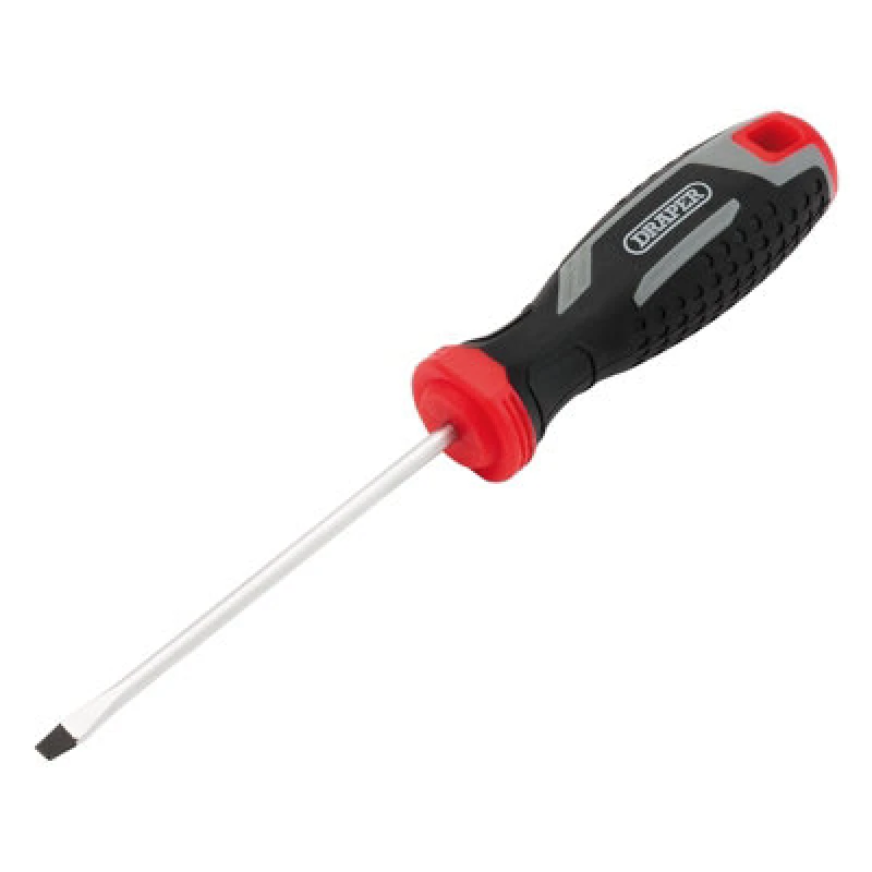 Image of Draper 13386 Slotted Soft Grip Screwdriver, SL4 x 100mm 13386