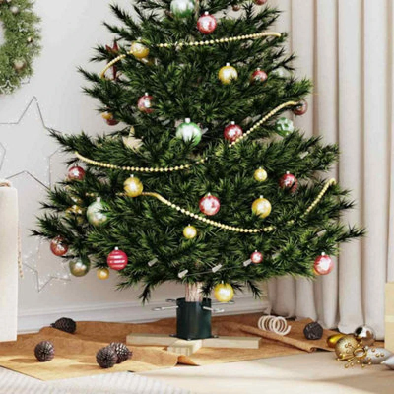 Image of Vidaxl Christmas Tree Stand 1.73 Green 50 X 50 X 16cm Solid Pine Wood
