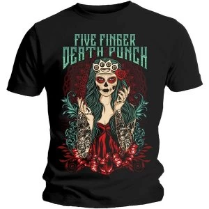 Image of Five Finger Death Punch - Lady Muerta Unisex Large T-Shirt - Black